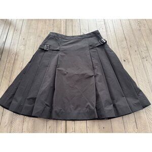 Susana Monaco Black Pleated Flare Skirt with Adjustable Ties Size 6